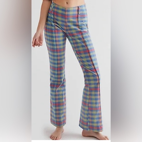 Free People plaid flared pants Size 8 - Picture 9 of 9